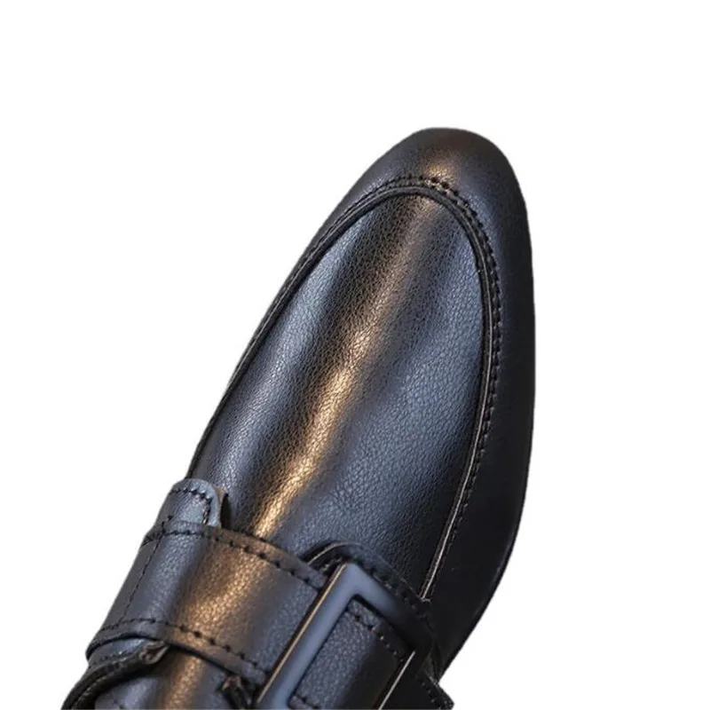 Boy Performance Shoe Pointed Toe Children Leather Casual Shoe Black Boy Girl Kids Wedding