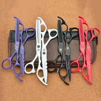 Purple Dragon 5.5'' Hairdressing Scissors Japan 440C Barber Cutting Scissors Thinning Shears Hair Scissors Dropshipping Z1010