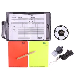 Referee Essentials Set: Whistle, Scorebook, Pencil, Red & Yellow Warning Cards (E)