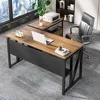 Desk with Drawer, 55" Long Computer Desk with Storage Rack and Mobile Document Cabinet, Home Office Furniture Set Executive Desk 3