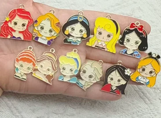 Set of 10 Colorful Cartoon Enamel Charms for Jewelry Making and DIY Projects
