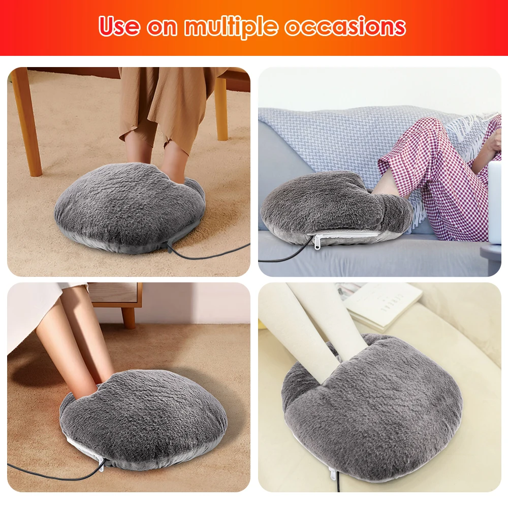 Winter Electric Foot Heating Pad USB Charging Soft Plush Washable Foot Warmer Heater Improve Sleeping Household Foot Warming Mat