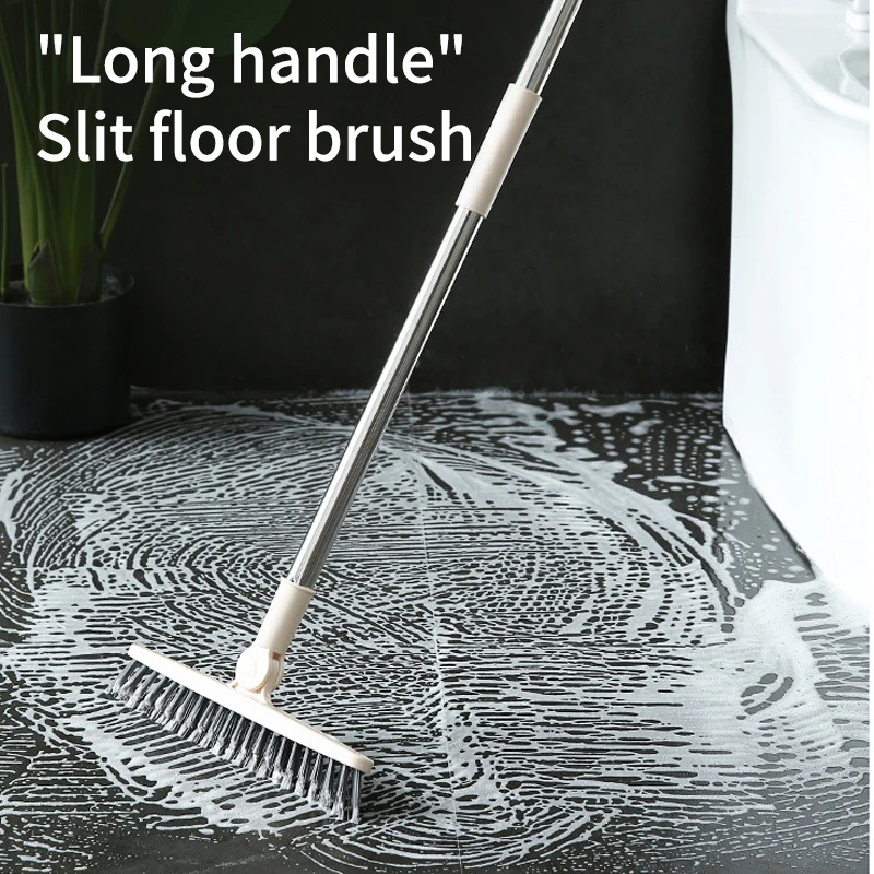 1 Set Three In One Double-sided Floor Brush, Bathroom Long Handle Hard  Bristle Cleaning Brush, Bathroom Non Dead Corner Ceramic Tile Floor Seam  Brush