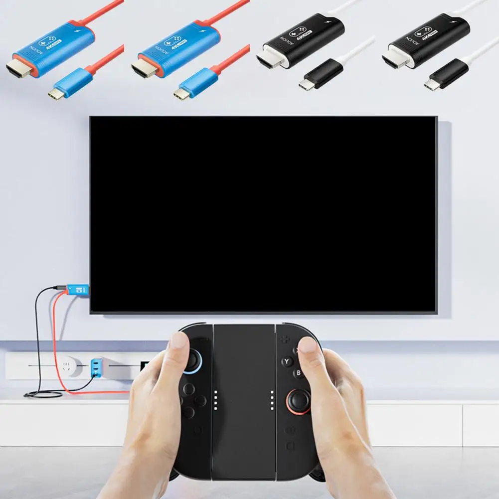 4K 144Hz HDMI 2.0 타입-C to HDMI 변환 케이블 6.5피트 길이 HDMI 케이블, 스위치2 PC G1G6용 4K 144Hz 3D 1080P HDCP2.2 지원