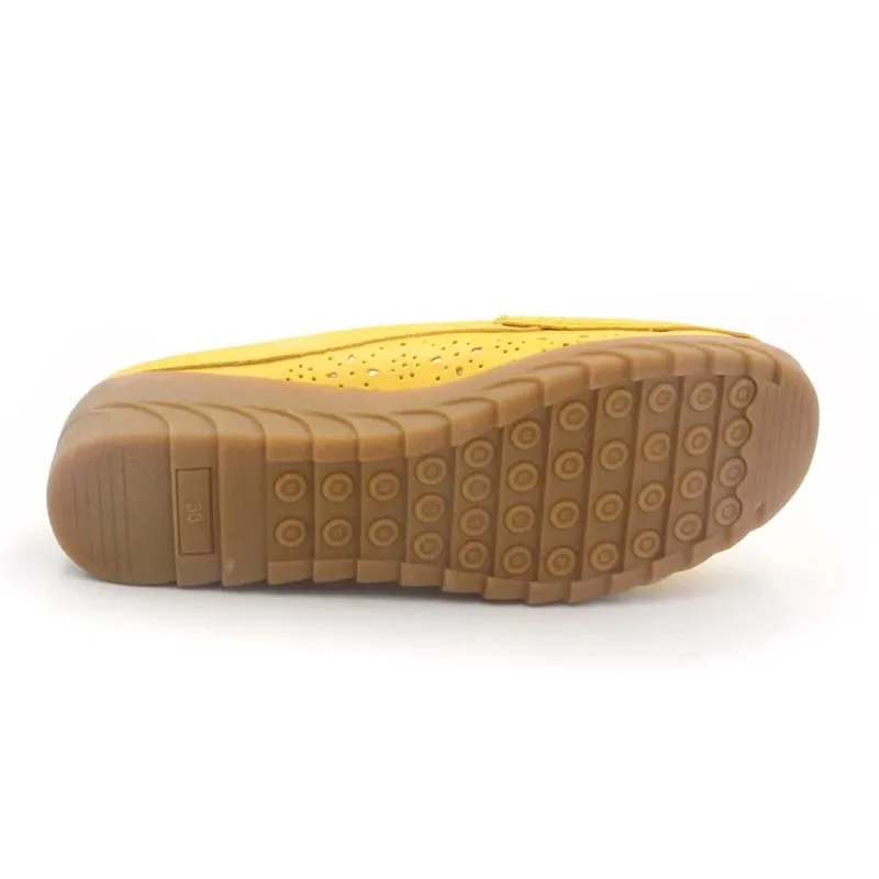 Women Slipper Loafers Shoes Cow Leather Breathable Cool Pointed Toe wedge Female Footwear Casual Women Flats Shoes CEYANEAO