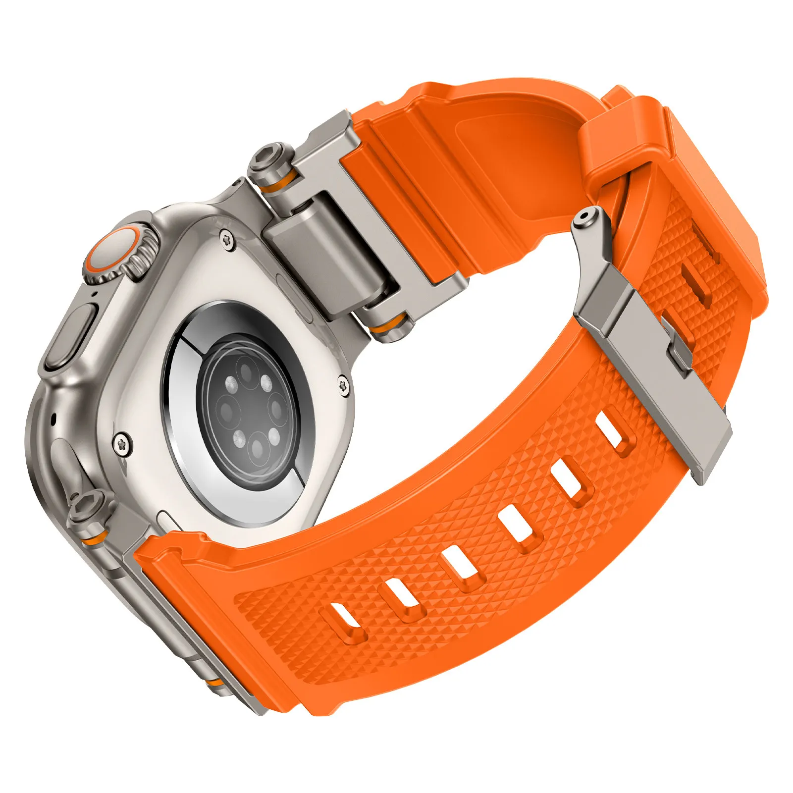Titanium Silicone Apple Watch Strap in Elegant Gray