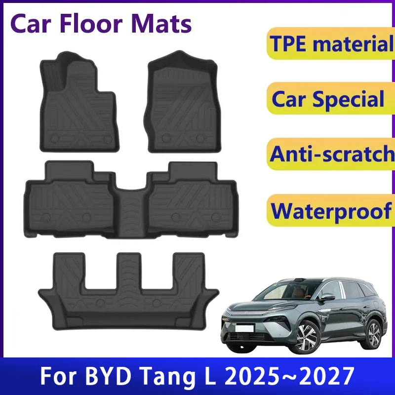 BYD Tang L Sealion 8 2025 2026 2027용 자동차 바닥 매트 방수 패..