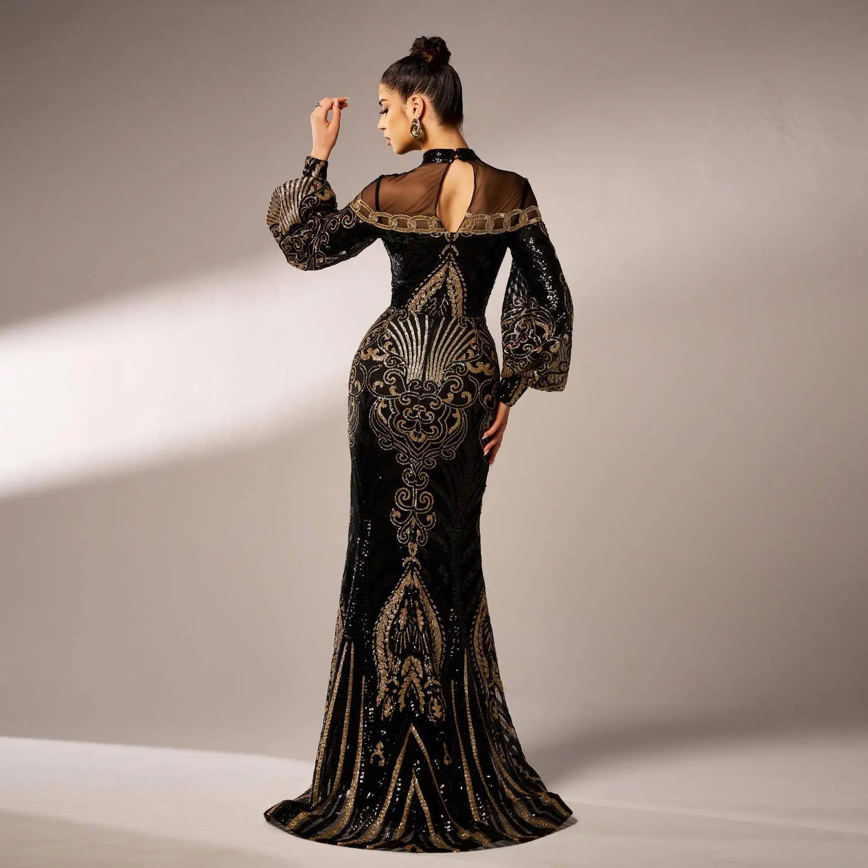 Plus Size Black Sequin Evening Dress Sb1463bad041f4b749d63c1c7324d030ci
