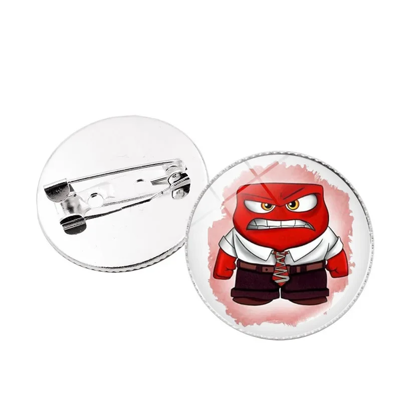 

Disney's New Inside Out Brooch Accessory with Lapel Clip, Anime Character Print, Joy, Sadness, Anger Badge Decoration Small Gift