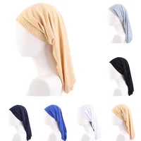 Solid Color Unisex Adult Elastic Band Dreadlock Braids Hair Care Long Sock Bonnet Sleeping Cap Turban Hat for Women Men Headwrap 2