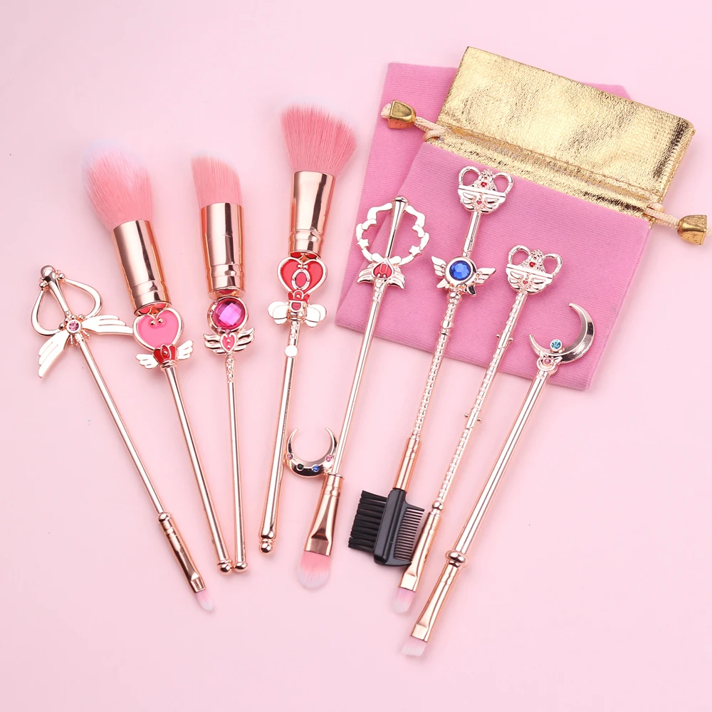 

8pcs/set Pro Makeup Brushes Sets & Kits Sailor Moon Soft Hair Blusher Concealer Eye Shadow FOUNDATION Lip Brush Cosmetics Tool