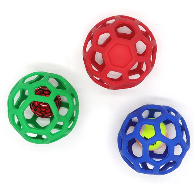 Dropship Dog Chew Toy Natural Rubber Puzzle Ball Dog Geometric