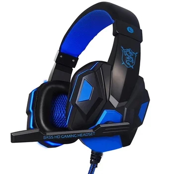Cuffie da gioco Over-Ear con cavo da 3,5 mm, auricolari stereo per musica con microfono regolabile per PS4, PS5, laptop, computer, PC