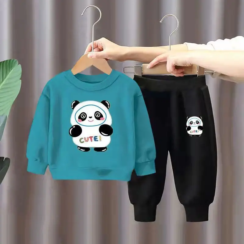 

2 шт./комплект, детский хлопковый костюм с принтом панды