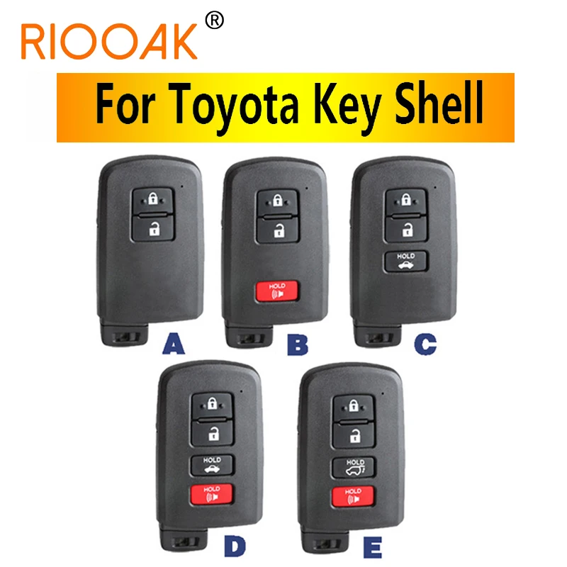 2/3/4 Buttons Remote Key Shell Case with logo for Toyota Avalon Camry RAV4 Corolla Highlander Smart Car Key Housing Fob