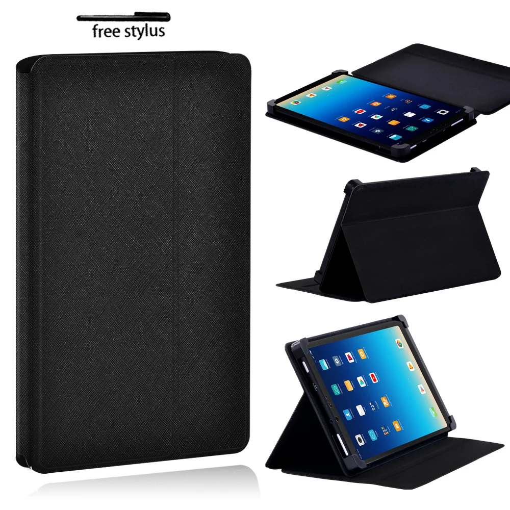 Custodia Per Tablet Per Xiaomi Mi Pad 2/Mi Pad 3/Mi Pad 4/Mi Pad 4 Plus Tablet Supporto Pieghevole Regolabile In Pelle Pu Custodia Nera