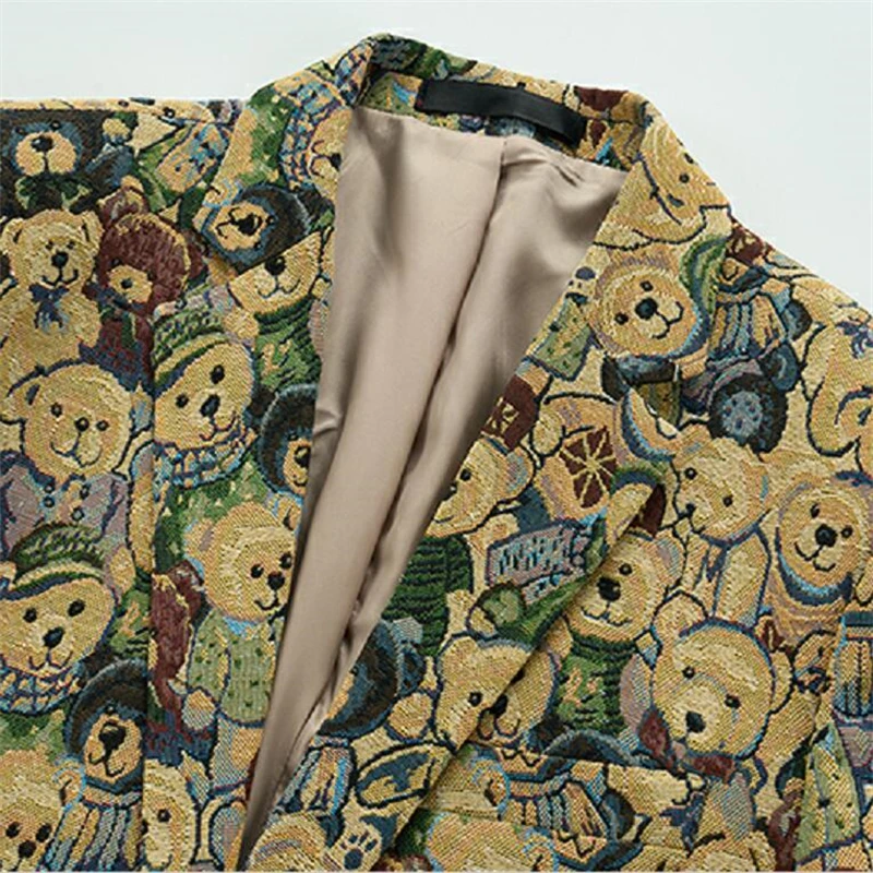 Designer Print Luxury Blazer Hombre Casual Single Button Jacket Autumn Quality Coat For Men Comfortable Fashion Terno Masculino