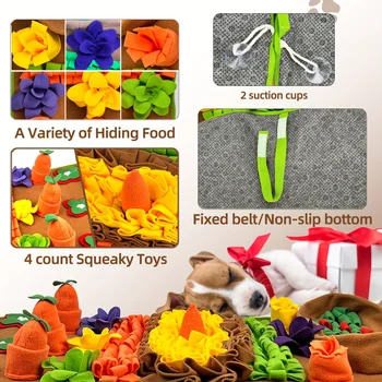 Pet Snuffle Mat for Dogs Sniff Mat Nosework Feeding Mat Slow Feeder Interactive Dog Puzzle Toys for Training and Stress Relief 3