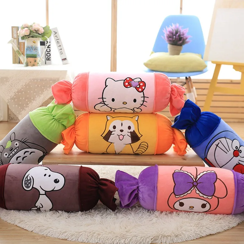 

New Sanrio Pochacco Cinnamoroll My Melody Kuromi HelloKittys Candy Styling Throw Pillow Anime Soft Cute Plushie Doll Toys Gift