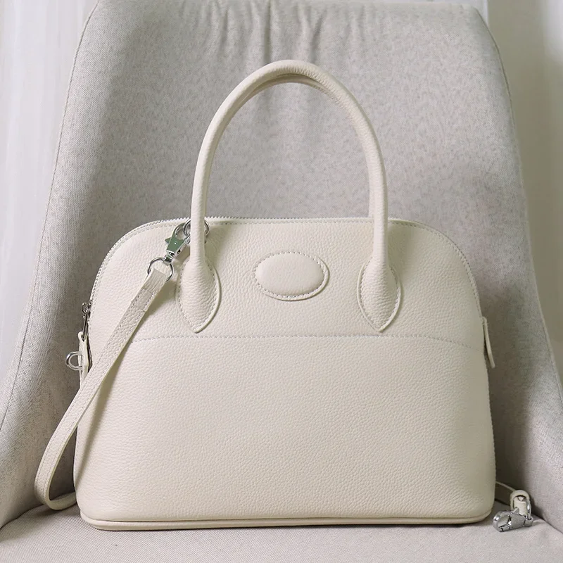 Cowhide Shell Bags Women Genuine Leather Crossbody Handbags Simple Solid Color Designer Shoulder Bag Commuting Luxury Bolsos