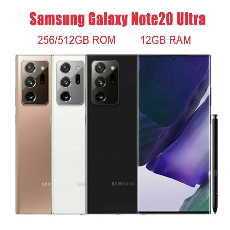 

Оригинальный разблокированный сотовый телефон Samsung Galaxy Note20 Ultra 5G Note 20U N986U1 6,9 дюйма 12 Гб ОЗУ 128/512 ГБ Восьмиядерный Snapdragon Android