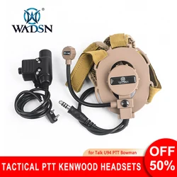 WADSN-auriculares inalámbricos Bowman Evo III Softair, audífonos Airsoft + Push To Talk U94, adaptador táctico PTT Kenwood WZ183