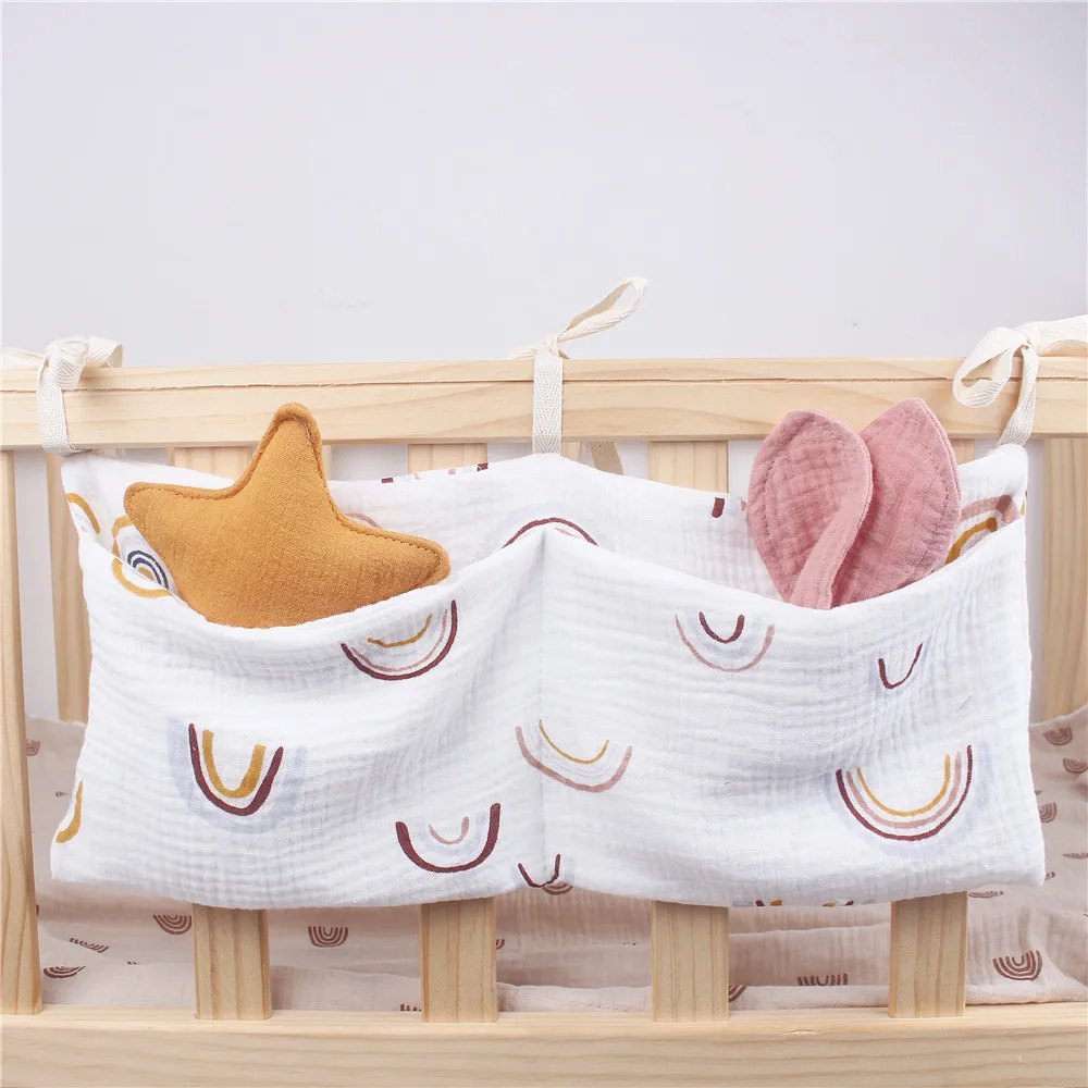 New Cartoon Portable Baby Crib Storage Bag Newborn Multifunctional Bed Headboard Organizer For Kids Baby Bedding Diaper Bag