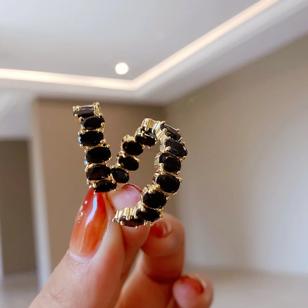 925 silver ear needle Inlaid zircon Electroplated real gold color preservation Earrings for women Fashion earrings