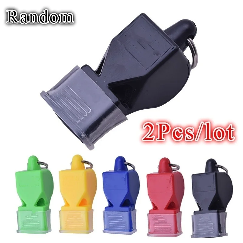 

2Pc Plastic Soccer Football Basketball Hockey Sports Classic Referee Whistle Survival Outdoor (Color Random)