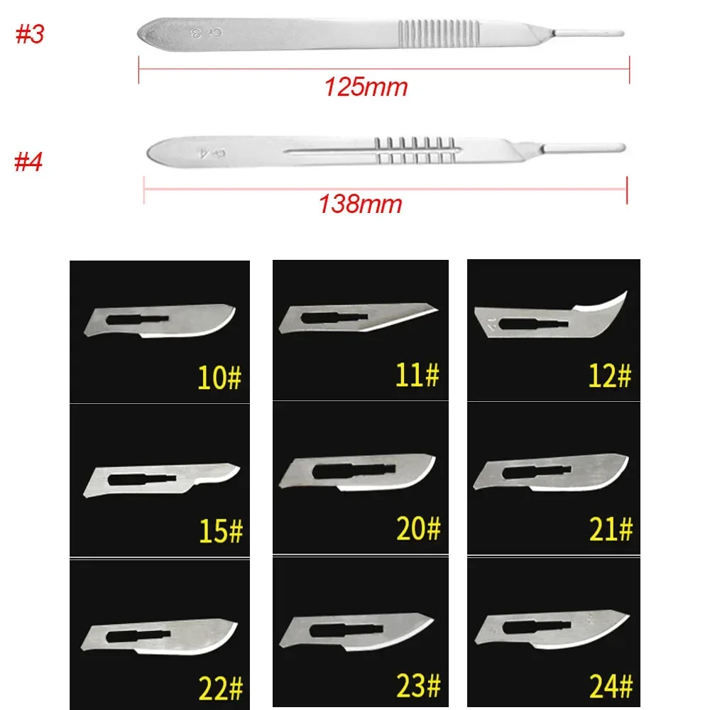 Carbon Steel Scalpel Blade Handle Scalpel Tool Set Repair Animal Surgical Knife DIY Cutting Tool PCB Engraving Knife Blades Tool