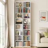 Tall Narrow Bookshelf 8 Tiers 71in Set of 2 Compact Corner Bookcase Easy to Match for Living Room 2