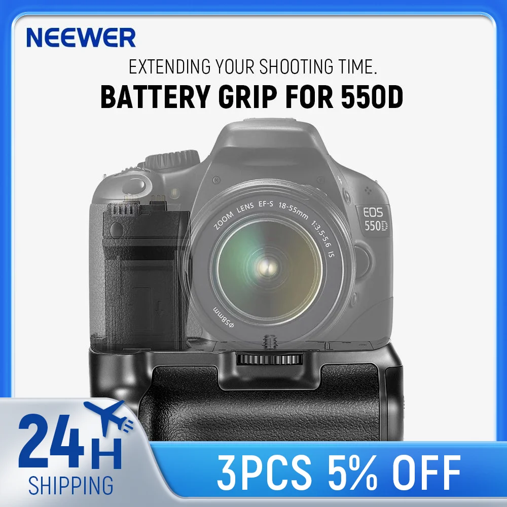Neewer BG-E8 Replacement Battery Grip Handle for Iconic Brand EOS 550D 600D 650D 700D/ Rebel T2i T3i T4i T5i SLR Cameras