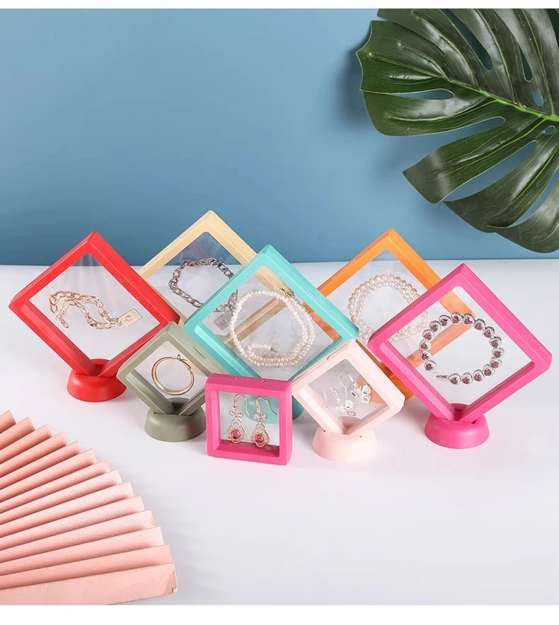 6 Supporti Espositivi 3D Galleggianti Trasparenti - Cornici Per Gioielli, Monete E Oggetti Da Collezione