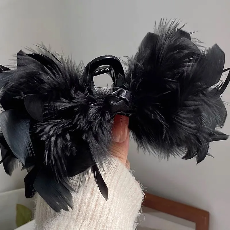 

Супер фея Страусиные волосы большая акула зажим, высокая мода задняя часть головы зажим, пластина шпилька