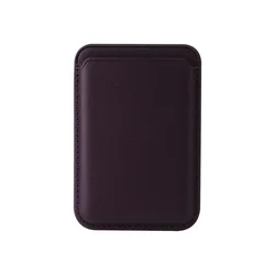 Magsafe - Compatible Leather Slim Magnetic Card Holder Wallet - Strong Magnetism (Crimson Cherry)