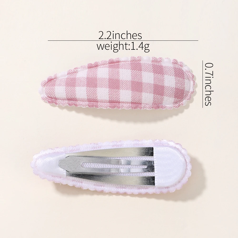 Plaid Cotton Kids Hairpins 6