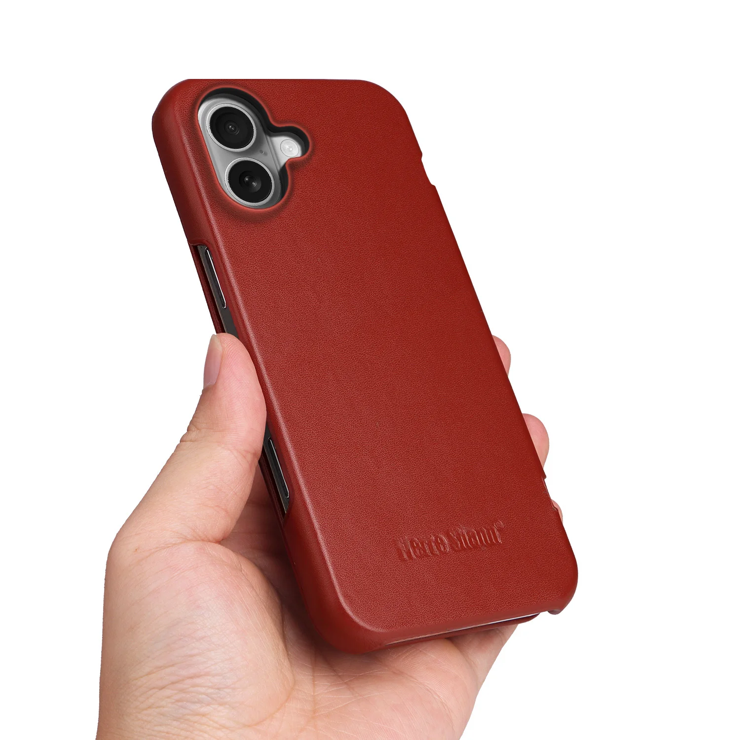 Leather Flip Cover with Magnetic Closure - Natural Cowhide Finish