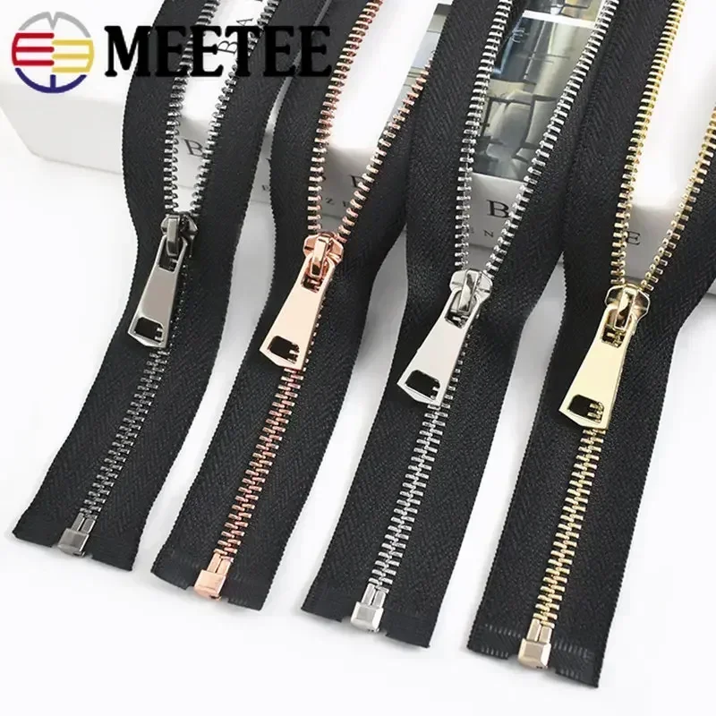 

1/2Pcs 15-80cm 5# Metal Auto Lock Zips Open/Close-end Zippers for Sewing Jacket Garments Zip DIY Clothing Zipper Accessories