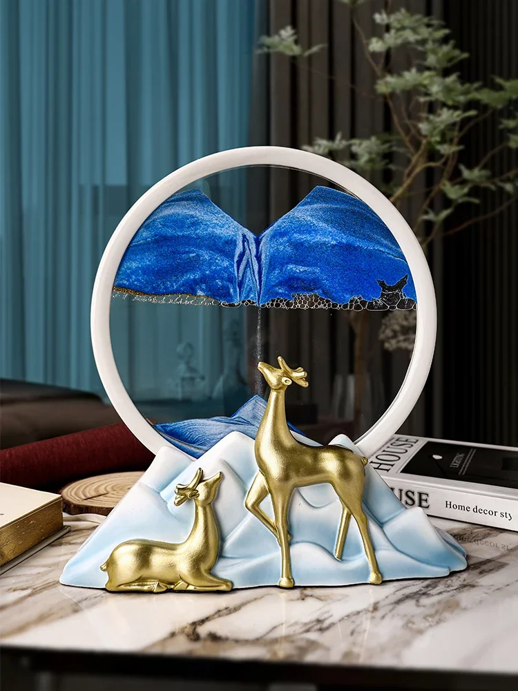 

Light luxury high-end quicksand painting art hourglass decoration for home, living room, wine cabinet, TV cabinet, office,