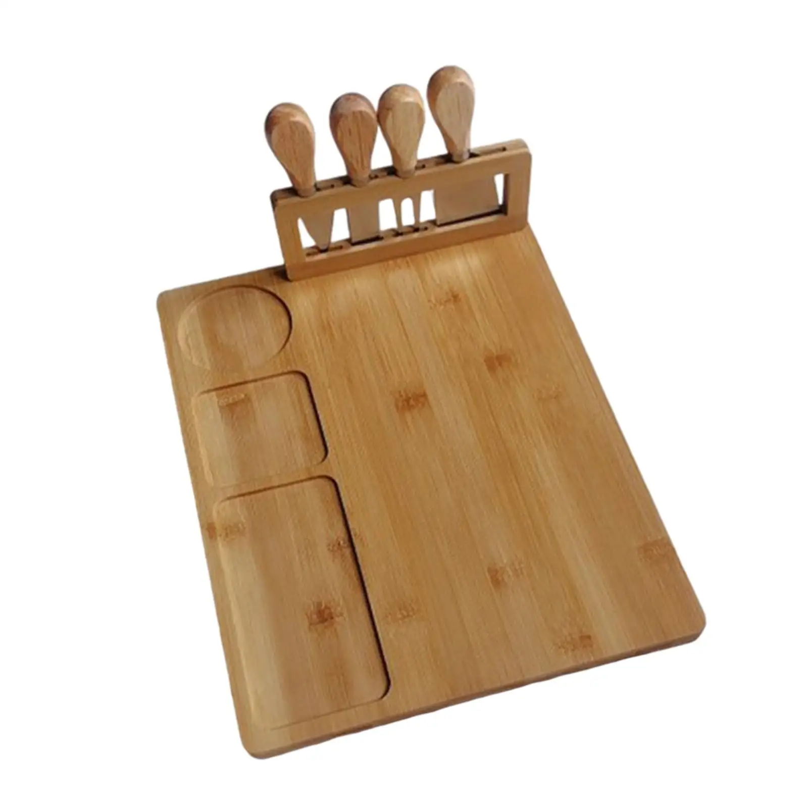 Cheese Board Set Bamboo Handmade Serving Utensils Wooden Cheese