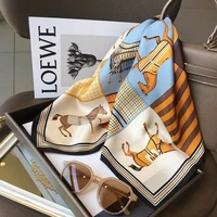 Luxury Silk Shawl Square Scarf for Women Satin Fashion Wraps Neckerchief Female Hair Bands Ribbon Headband Bandana 70X70CM - Image 3