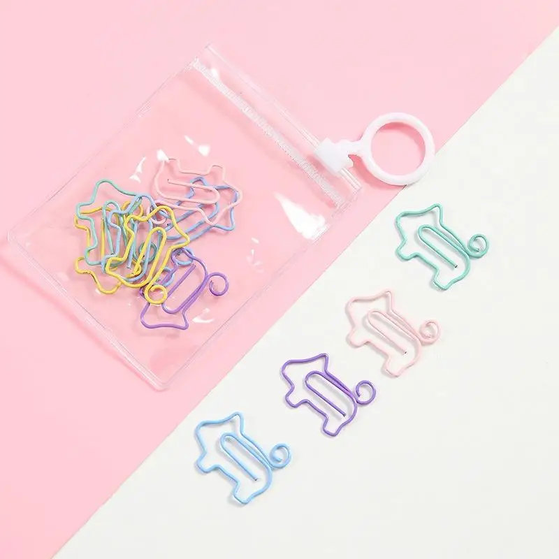 Paper Clip Creative Small Planet Heart Animal Star Mini Candy-colored Clip Stationery For Office School Supplies 10pcs