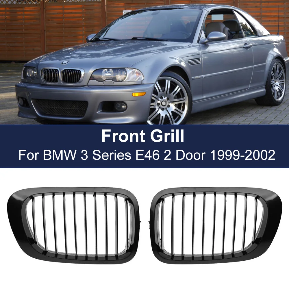 

Front Kidney Grille Bumper Grill For BMW E46 2-Door 1999-2002 Car Accessories Replacement 1 Slat Center Grills Exterior Parts