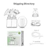 New Electric Double Breast Pump USB BPA Free Breast Pumps Baby Breast Feeding With Nursing Pads and Breast Milk Storage Gift Set 6