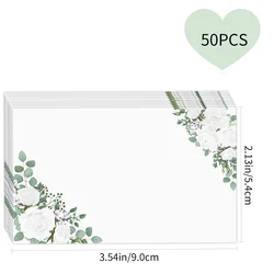 50pcs Floral Style Blank Greeting Cards - Romantic and Fresh Design for Weddings, Birthdays, and Parties (50pcs)