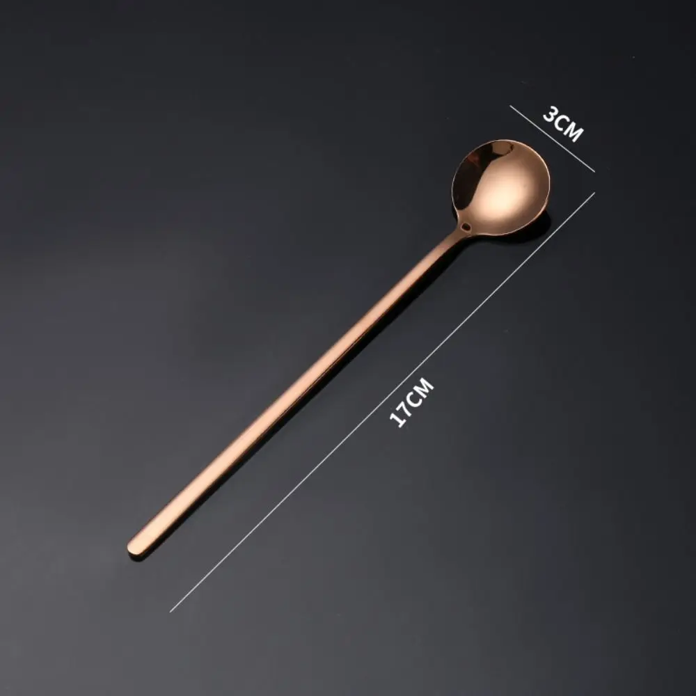 Description Picture 2 of itemStainless Steel Coffee SpoonTea Dessert Spoon Long Handle Stirring Spoon Juice Tea Spoon Ice Cream Scoop Tableware Kitchen Tools