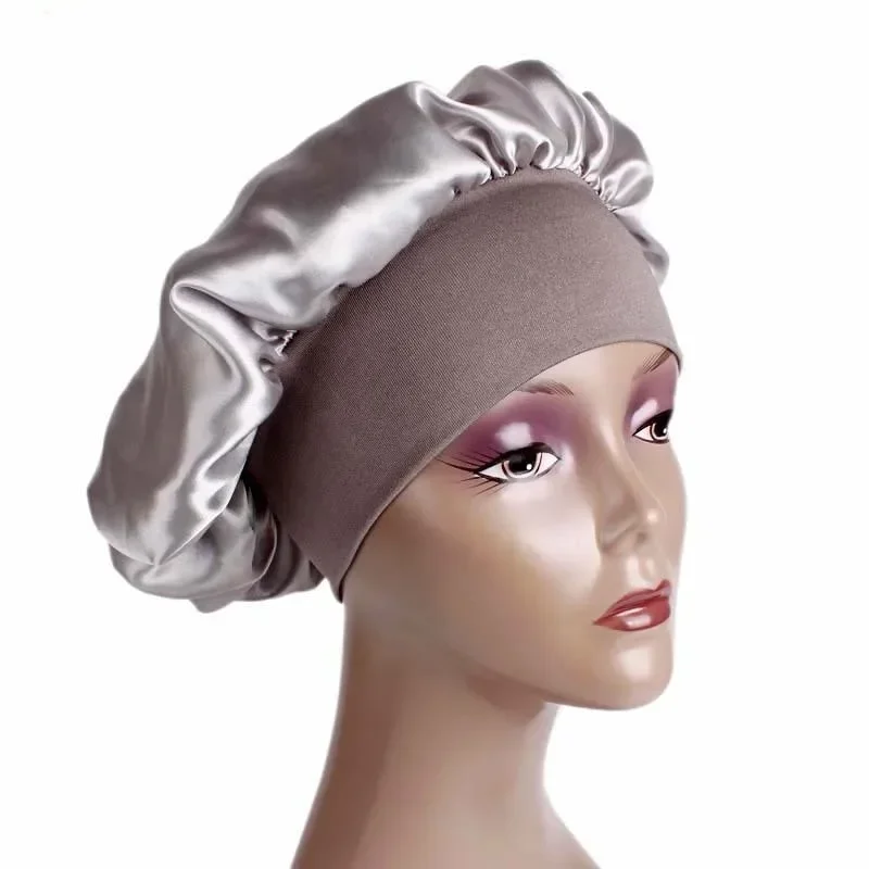 Night Hair Cap Layer Adjust Head Cover Hat For Curly Springy Hair Styling Accessories Women Night Sleep Silky Bonnet Satin Double