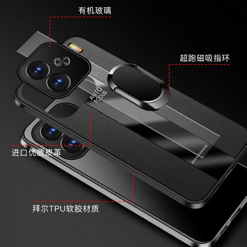 ل IQOO Z9 توربو المغناطيسي حلقة حامل غطاء ل VIVO Z...