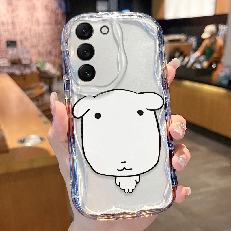 Chubby White Dog Face Protective Phone Case Cover