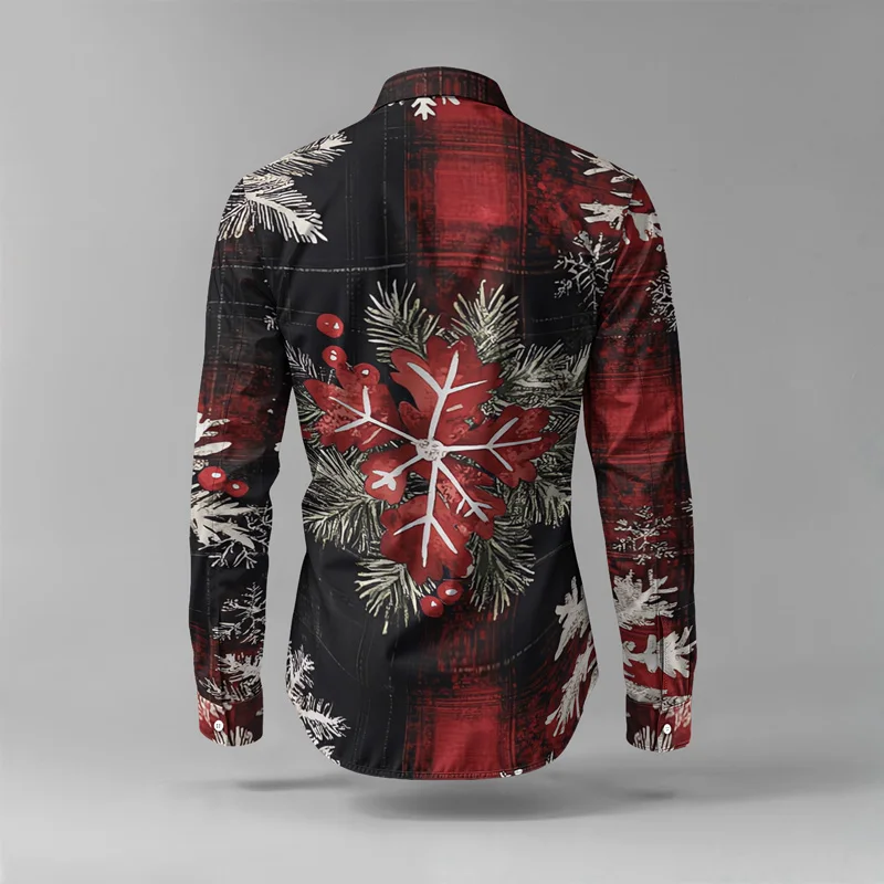 2025 Spring Summer Men Shirt Set Christmas Print Fashion Gingerbread Man Two Piece Set Mens Snowman Lightweight Party Long Sleev_voghion.com